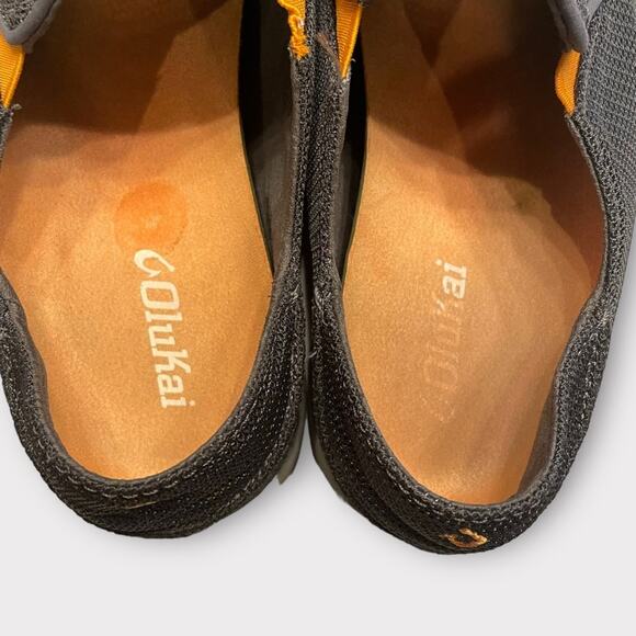 OLUKAI mens nohea mesh slip-on shoes gray & orange size 8 Dark Shadow - Picture 7 of 7